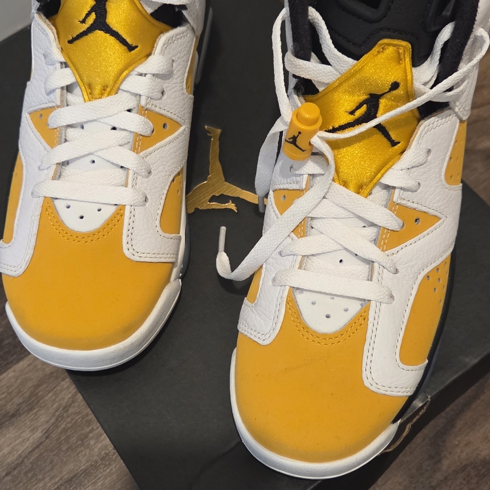 Kids Yellow and White Jordan Shoes